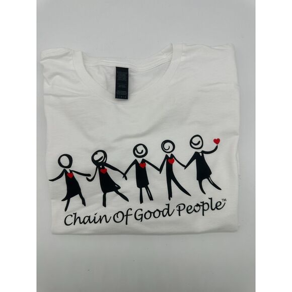 Chain of Good People ™ Unisex T-Shirt Crew Neck Sz L Short Sleeves Cotton NWT - Picture 3 of 8